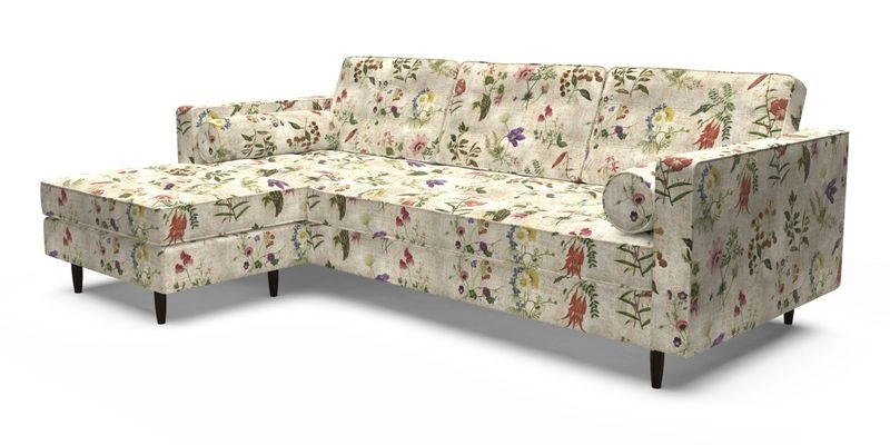 Marylebone RHF Corner Unit in Clever Tough And Eco Velvet Chrome