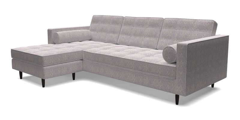 Marylebone RHF Corner Unit in Clever Tough And Eco Velvet Chrome