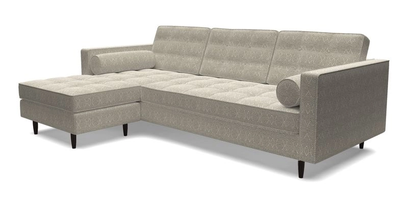 Marylebone RHF Corner Unit in Clever Tough And Eco Velvet Chrome