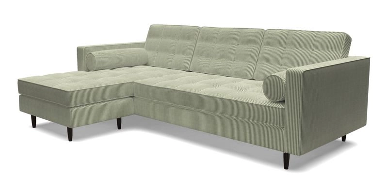 Marylebone RHF Corner Unit in Clever Tough And Eco Velvet Chrome