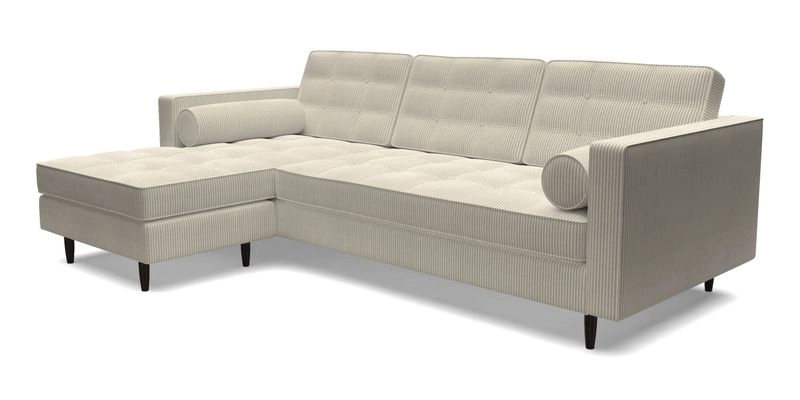 Marylebone RHF Corner Unit in Clever Tough And Eco Velvet Chrome