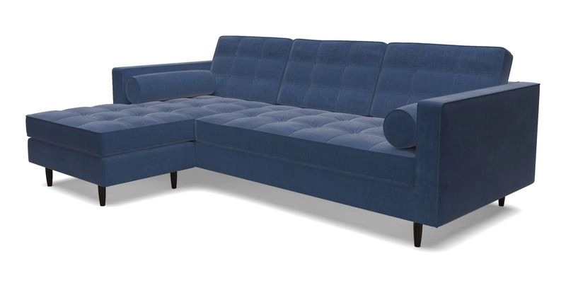 Marylebone RHF Corner Unit in Clever Tough And Eco Velvet Chrome