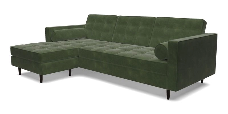 Marylebone RHF Corner Unit in Clever Tough And Eco Velvet Chrome