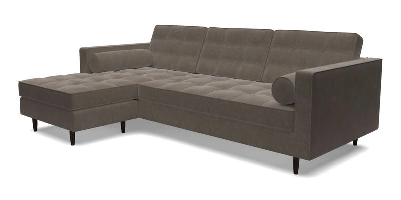 Marylebone RHF Corner Unit in Clever Tough And Eco Velvet Chrome