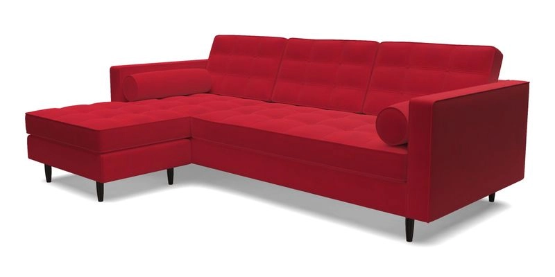 Marylebone RHF Corner Unit in Clever Tough And Eco Velvet Chrome