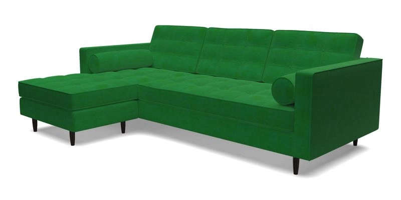 Marylebone RHF Corner Unit in Clever Tough And Eco Velvet Chrome