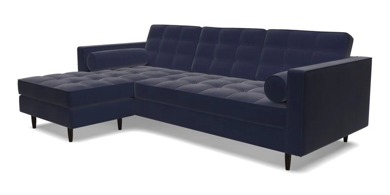 Marylebone RHF Corner Unit in Clever Tough And Eco Velvet Chrome