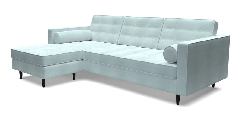 Marylebone RHF Corner Unit in Clever Tough And Eco Velvet Chrome