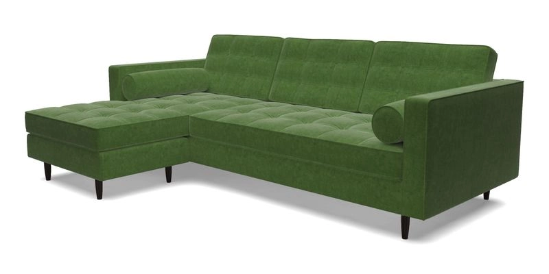 Marylebone RHF Corner Unit in Clever Tough And Eco Velvet Chrome