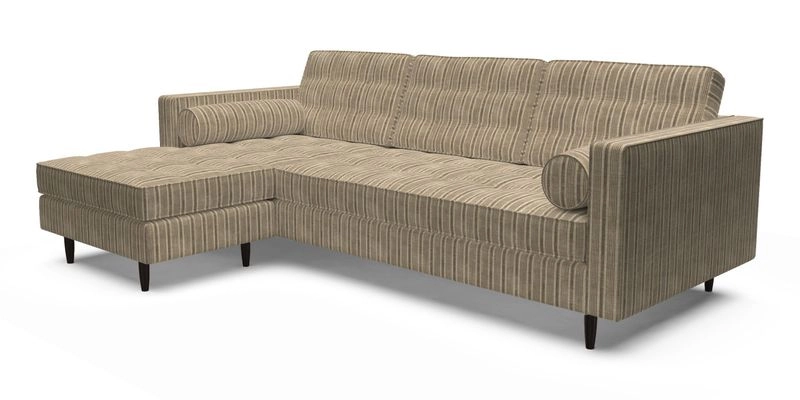 Marylebone RHF Corner Unit in Clever Tough And Eco Velvet Chrome