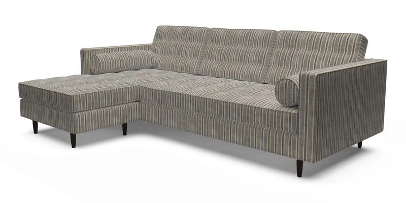 Marylebone RHF Corner Unit in Clever Tough And Eco Velvet Chrome