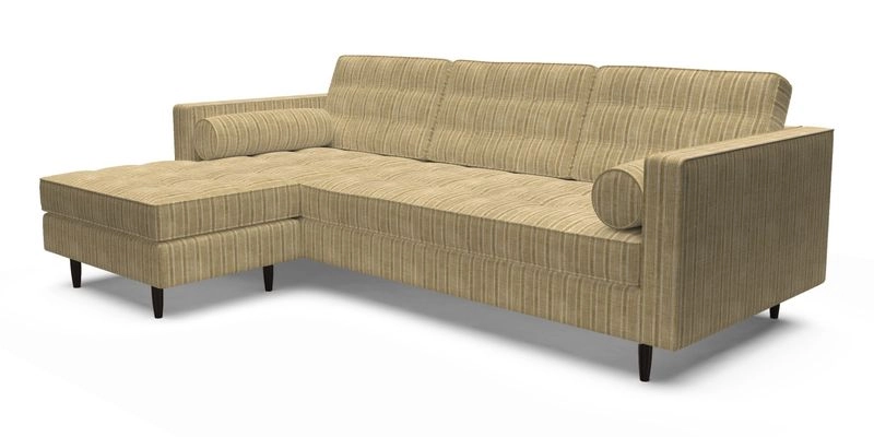 Marylebone RHF Corner Unit in Clever Tough And Eco Velvet Chrome