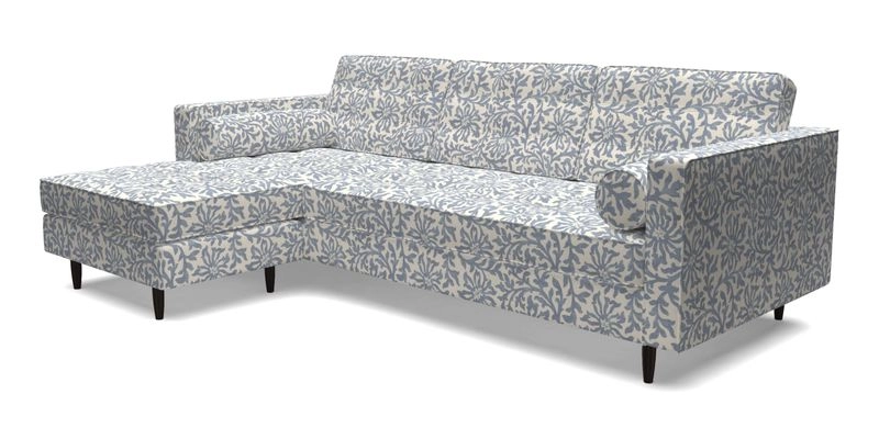 Marylebone RHF Corner Unit in Clever Tough And Eco Velvet Chrome