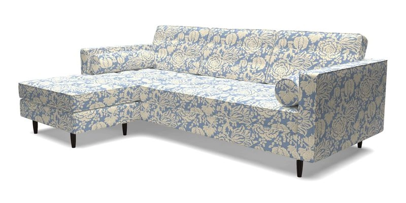 Marylebone RHF Corner Unit in Clever Tough And Eco Velvet Chrome