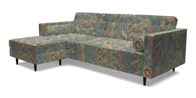 Marylebone RHF Corner Unit in Clever Tough And Eco Velvet Chrome