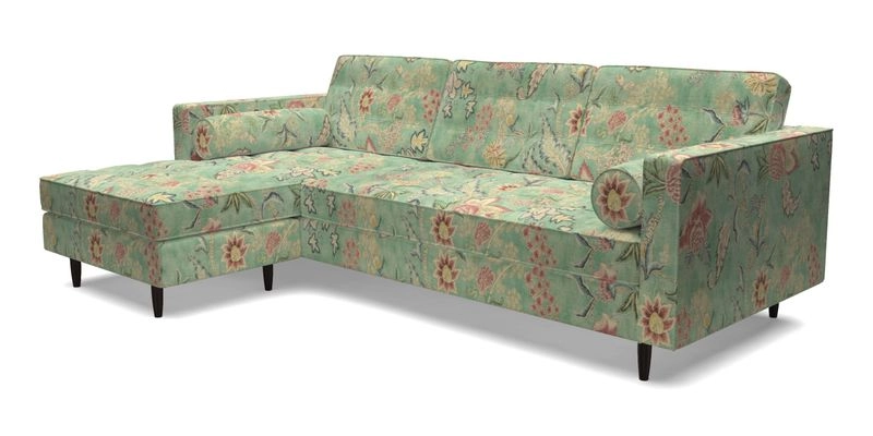 Marylebone RHF Corner Unit in Clever Tough And Eco Velvet Chrome