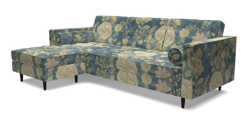 Marylebone RHF Corner Unit in Clever Tough And Eco Velvet Chrome