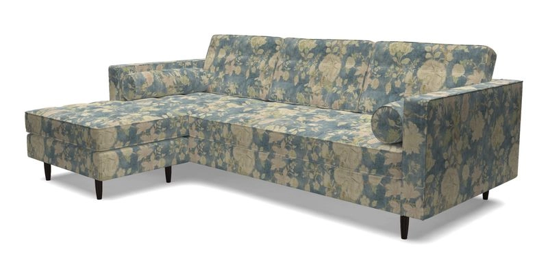 Marylebone RHF Corner Unit in Clever Tough And Eco Velvet Chrome