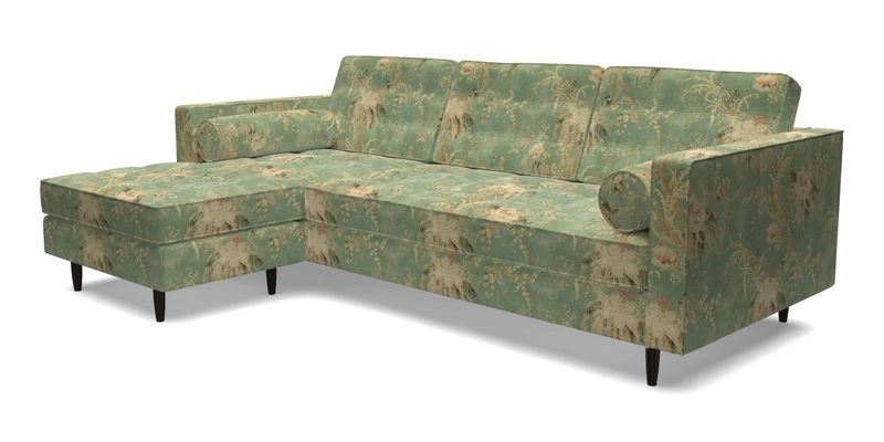 Marylebone RHF Corner Unit in Clever Tough And Eco Velvet Chrome