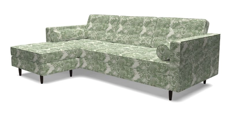 Marylebone RHF Corner Unit in Clever Tough And Eco Velvet Chrome