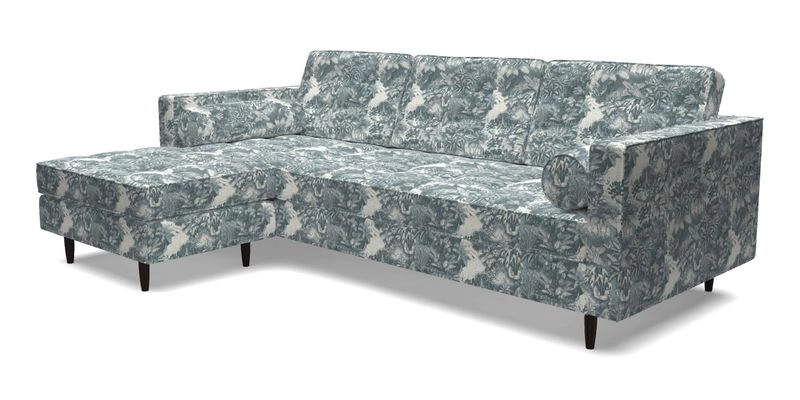 Marylebone RHF Corner Unit in Clever Tough And Eco Velvet Chrome