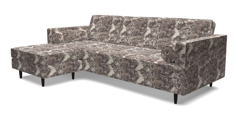 Marylebone RHF Corner Unit in Clever Tough And Eco Velvet Chrome