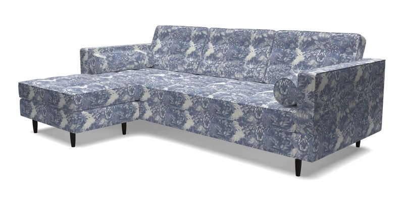 Marylebone RHF Corner Unit in Clever Tough And Eco Velvet Chrome