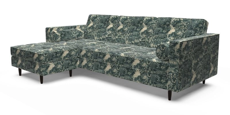 Marylebone RHF Corner Unit in Clever Tough And Eco Velvet Chrome