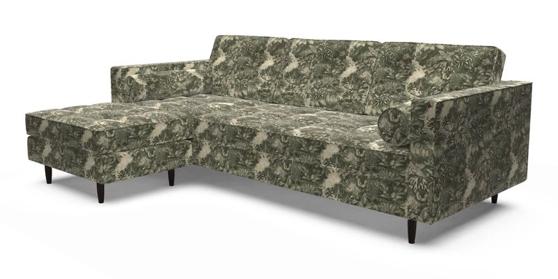 Marylebone RHF Corner Unit in Clever Tough And Eco Velvet Chrome