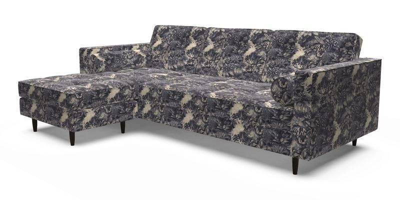 Marylebone RHF Corner Unit in Clever Tough And Eco Velvet Chrome