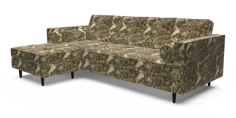 Marylebone RHF Corner Unit in Clever Tough And Eco Velvet Chrome