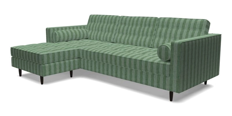 Marylebone RHF Corner Unit in Clever Tough And Eco Velvet Chrome