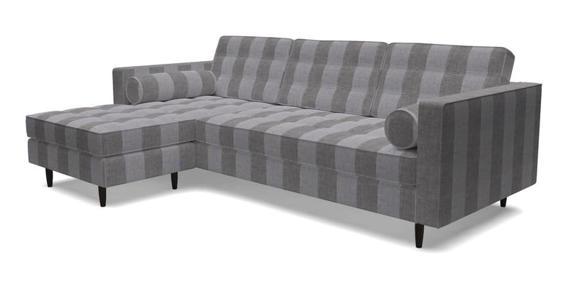 Marylebone RHF Corner Unit in Clever Tough And Eco Velvet Chrome