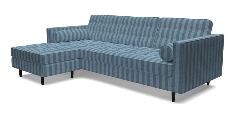 Marylebone RHF Corner Unit in Clever Tough And Eco Velvet Chrome