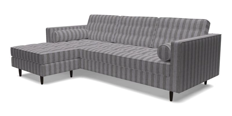 Marylebone RHF Corner Unit in Clever Tough And Eco Velvet Chrome