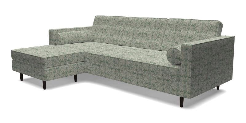 Marylebone RHF Corner Unit in Clever Tough And Eco Velvet Chrome