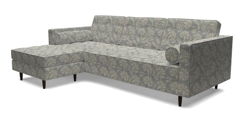 Marylebone RHF Corner Unit in Clever Tough And Eco Velvet Chrome