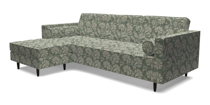 Marylebone RHF Corner Unit in Clever Tough And Eco Velvet Chrome