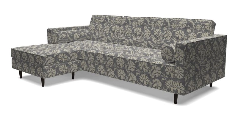 Marylebone RHF Corner Unit in Clever Tough And Eco Velvet Chrome