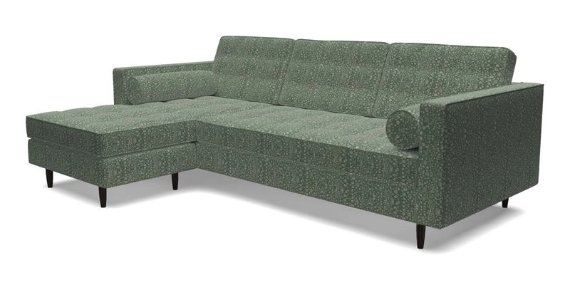 Marylebone RHF Corner Unit in Clever Tough And Eco Velvet Chrome
