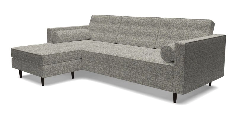 Marylebone RHF Corner Unit in Clever Tough And Eco Velvet Chrome