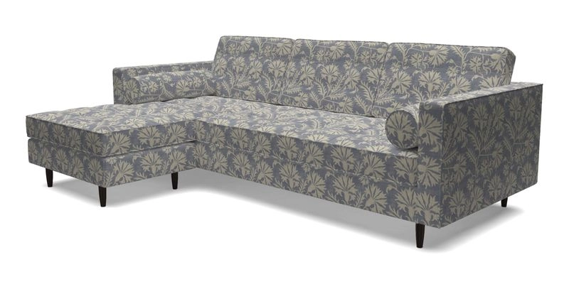 Marylebone RHF Corner Unit in Clever Tough And Eco Velvet Chrome