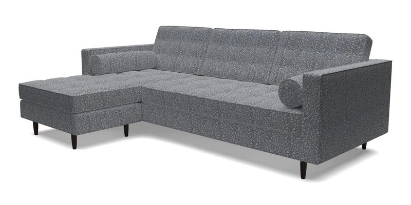 Marylebone RHF Corner Unit in Clever Tough And Eco Velvet Chrome
