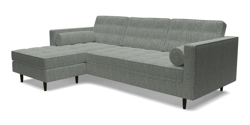 Marylebone RHF Corner Unit in Clever Tough And Eco Velvet Chrome