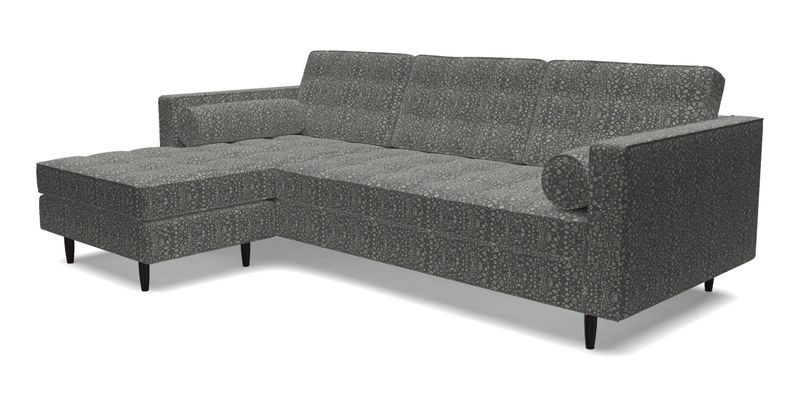Marylebone RHF Corner Unit in Clever Tough And Eco Velvet Chrome