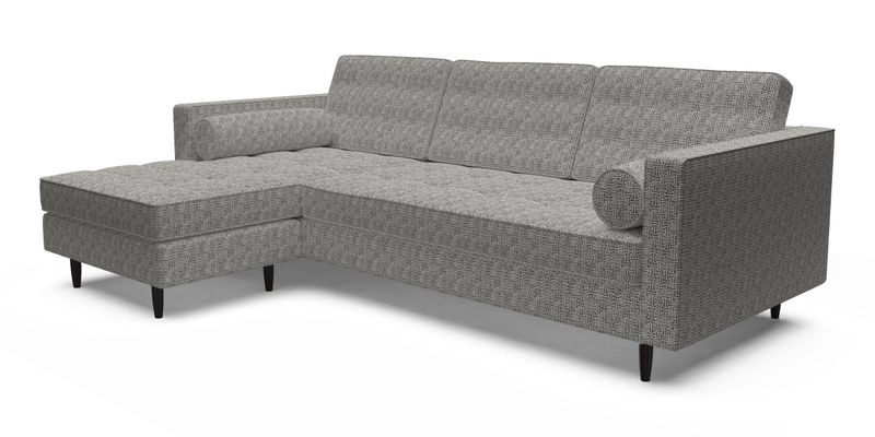 Marylebone RHF Corner Unit in Clever Tough And Eco Velvet Chrome