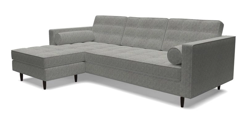 Marylebone RHF Corner Unit in Clever Tough And Eco Velvet Chrome