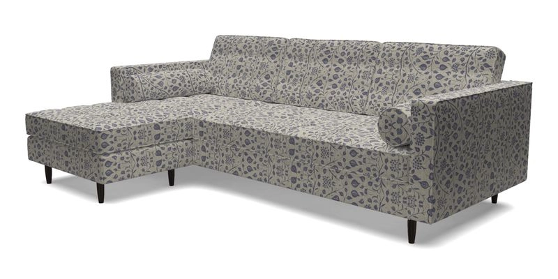 Marylebone RHF Corner Unit in Clever Tough And Eco Velvet Chrome