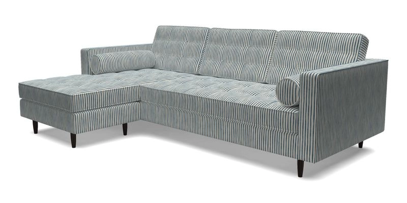Marylebone RHF Corner Unit in Clever Tough And Eco Velvet Chrome