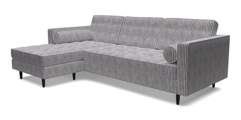 Marylebone RHF Corner Unit in Clever Tough And Eco Velvet Chrome
